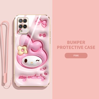 เคสโทรศัพท์มือถือ ซิลิโคนนิ่ม TPU ลายการ์ตูนกระต่าย ไดโนเสาร์ 3D พร้อมสายคล้อง สําหรับ OPPO A54 4G