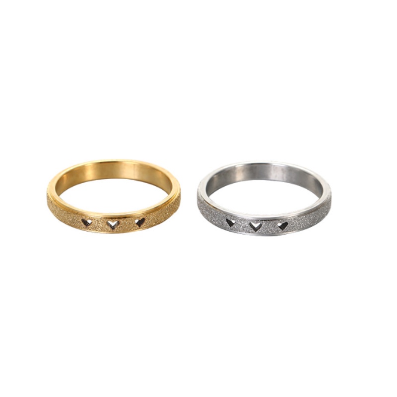 Brand new fashion stainless steel 3mm hollow heart shape ring ,simple style women's titanium steel ring.