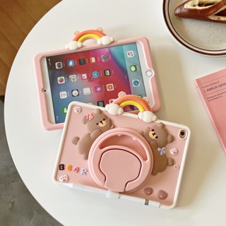 เคสแท็บเล็ต แบบหมุนได้ ลายหมี สําหรับ IPad Mini 3 4 5 6 2021 IPad Pro 11 นิ้ว IPad 10.9 9.7 10.2