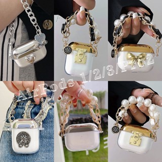 ใหม่ เคสหูฟัง TPU ชุบไฟฟ้า ลายหัวใจ พร้อมสายคล้อง สําหรับ Airpods 3rd 2023 Airpods Pro2 AirPods2gen