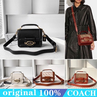 COACH c8450 HERO กระเป๋าถือ/ฝาพับ/กระเป๋าสะพายไหล่ผู้หญิง/คลาสสิกพิมพ์ลาย/ช่องคู่