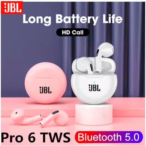 Original Pro 6 TWS หูฟังไร้สายบลูทูธ Touch Control 9d ชุดหูฟังสเตอริโอสําหรับสมาร์ทโฟน