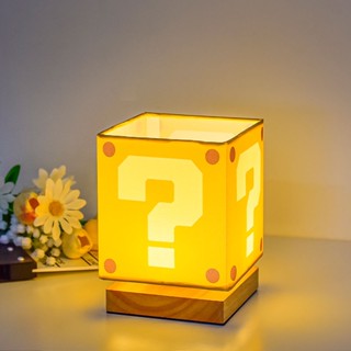 โคมไฟตั้งโต๊ะ LED ลาย Super Mario Bros ขนาด 16 ซม. ชาร์จ USB สําหรับตกแต่ง