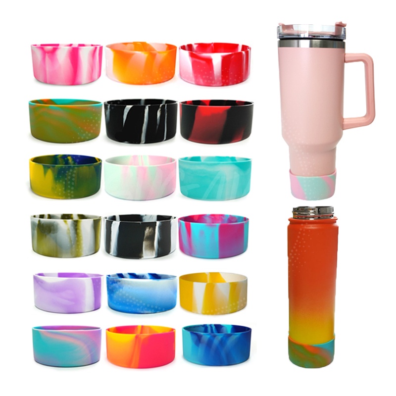 Sugaw Aquaflask Tumbler Boot ขวดน้ําแขน Hydro Flask อุปกรณ์เสริมซิลิโคน 12oz-40oz ฐานป้องกันถ้วยแผ่นกันลื่น Coaster Hydroflask Anti-Slip ด้านล่างแขนฝาครอบ
