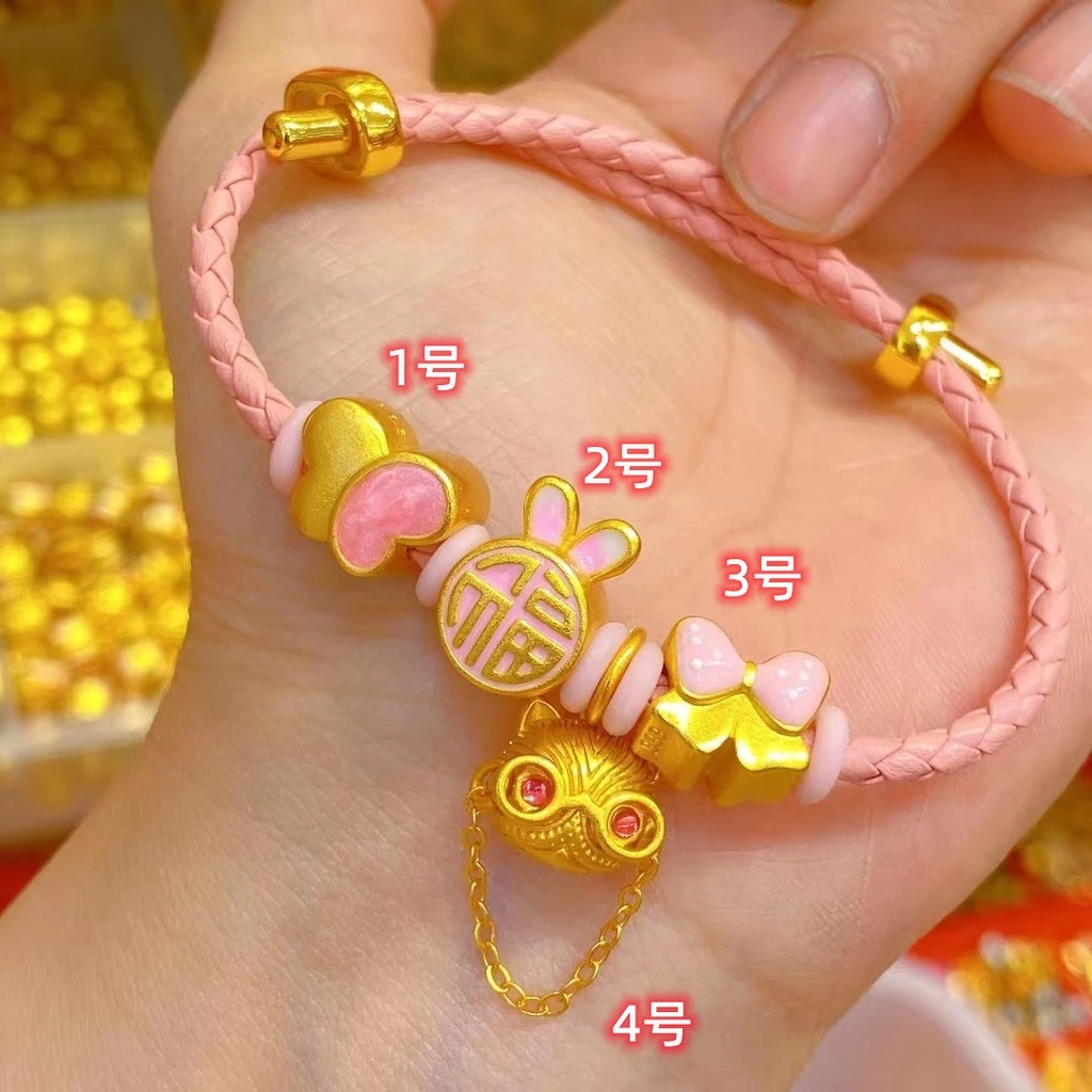สร้อยข้อมือประดับลูกปัดผีเสื้อและกระต่ายนำโชค สไตล์จีนโบราณ thumbnail 3