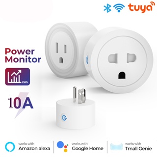 Tuya Wi-Fi Smart Plug 10A วัดพลังงาน - ปลั๊กไฟ ปลั๊กอัจฉริยะ ควบคุมผ่านแอพ Smartlife สั่งงานด้วยเสียงได้