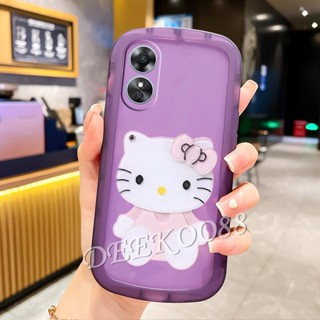 พร้อมส่ง ใหม่ เคสโทรศัพท์มือถือ ลายแมวน่ารัก 3D สีชมพู พร้อมกระจกขาตั้ง สําหรับ OPPO A38 4G OPPOA38 2023