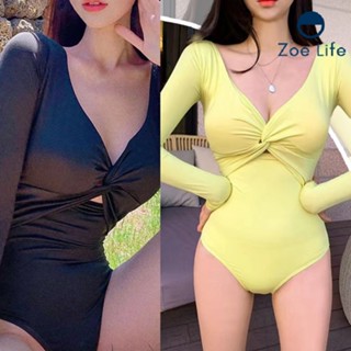 Womens Swimsuit  ชุดว่ายน้ำสตรีแขนยาวรัดรูป ชุุดว่ายน้ำกันแดดแขนยาว ชุดว่ายน้ำวันพีช