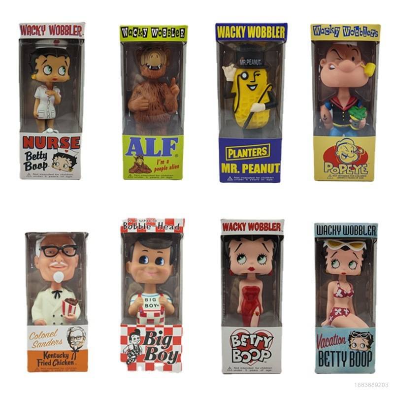 FUNKO WACKY WOBBLER Action Figure Big Boy Betty Boop Planters Popeye ALF Model Dolls Toys For Kids Collections