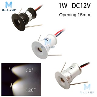 โคมไฟสปอตไลท์ Dc12v 1W ขนาดเล็ก สําหรับติดเพดานตู้ไวน์ ตู้โชว์เครื่องประดับ