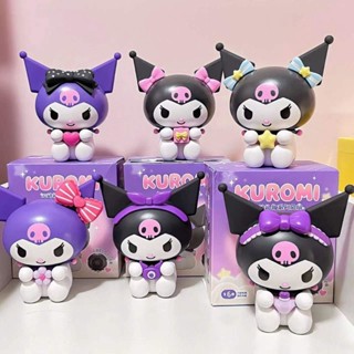 Sanrio x MOETCH กล่องสุ่ม Kuromi Fan Figure ของเล่นตกแต่งโต๊ะ 6 แบบ