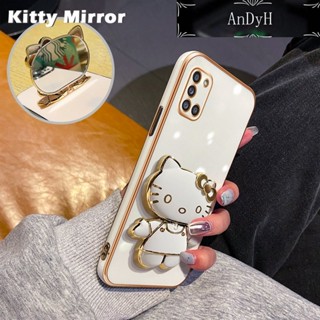 Andyh เคสโทรศัพท์มือถือ แบบกระจก พับได้ ลายการ์ตูน Hello Kitty สําหรับ Samsung galaxy M31 A31