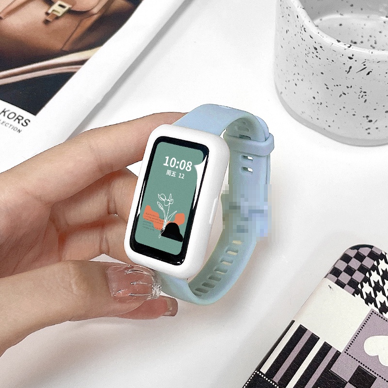2 in 1 เคสป้องกัน TPU แบบนิ่ม สําหรับ Xiaomi Mi Band 8 Active Redmi Smart Band 2 สายรัดข้อมือ Redmi Band2 อุปกรณ์เสริมสายนาฬิกาทดแทน