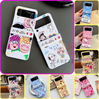 เคสโทรศัพท์มือถือ PC แข็ง กันกระแทก ลายการ์ตูน สีแคนดี้ สําหรับ Samsung Galaxy Z Flip 3 Z Flip 4 5G