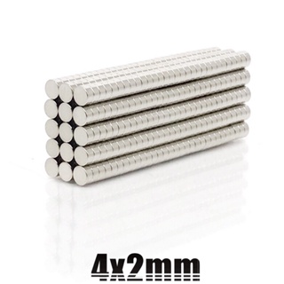 200ชิ้น แม่เหล็ก 4x2มิล กลมแบน แม่เหล็กแรงสูง 4mm x 2mm แม่เหล็กแรงสูง นีโอไดเมียม 4x2mm Neodymium Magnet 4*2mm