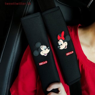 Tweet Kawaii Disney ปลอกหุ้มเข็มขัดนิรภัย ลายการ์ตูนมิกกี้ มินนี่ น่ารัก สําหรับตกแต่งภายในรถยนต์