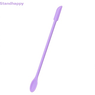 Standhappy ใหม่ ช้อนไม้พายซิลิโคน แบบสองหัว สําหรับตักเครื่องสําอาง