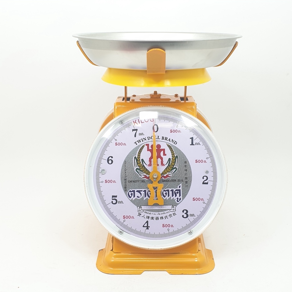 Aomshop-เครื่องชั่ง ตราตุ๊กตาคู่ 7กก.(จานกลม) ส่งเร็ว