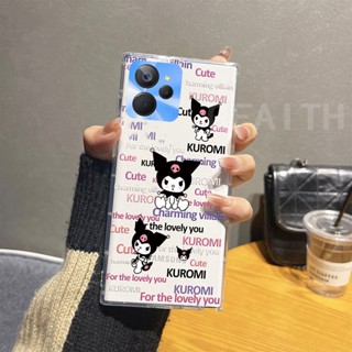 ใหม่ เคสโทรศัพท์มือถือแบบนิ่ม ใส กันกระแทก ลายการ์ตูนภาษาอังกฤษ Kabi and Kuromi น่ารัก สําหรับ Realme 10T 10 Pro 10 Pro+ C55 NFC 5G 4G 2023 Realme10 Realme10Pro