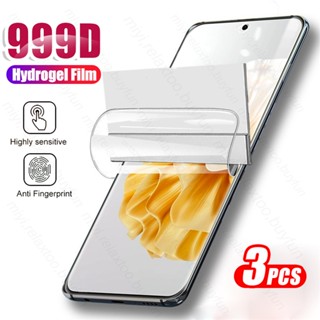 ฟิล์มไฮโดรเจลนิ่ม ทรงโค้ง 999D สําหรับ Huawei P60 Pro 4G P 60 Art P60art P60pro 4G 3 ชิ้น