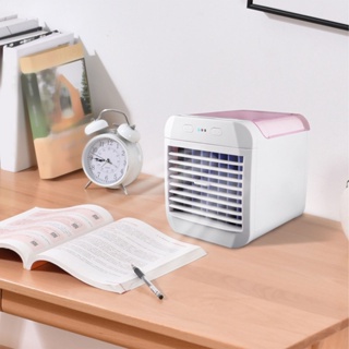 More than Home เครื่องปรับอากาศแบบพกพาพัดลมระบายความร้อนขนาดเล็ก Air Cooler 3 Wind Speed ​​Desktop USB Powered Humidifier Night Light Fan