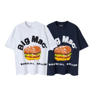 เสื้อยืดแขนสั้นลําลอง ทรงหลวม พิมพ์ลาย C-P&amp;F-M x Mc-Don&amp;alds-McDonalds Co branded Hamburg สําหรับผู้ชาย และผู้หญิง Tykdju