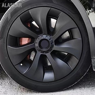 ALASKAR 4PCS 19in ล้อ Hubcap สีดำสมมาตร Whirlwind สไตล์สำหรับ Tesla รุ่น Y 2020 ถึง 2023