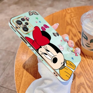 เคสโทรศัพท์มือถือ แบบนิ่ม ขอบสี่เหลี่ยม พิมพ์ลายมินนี่ หรูหรา สําหรับ Realme 8 Pro 9i 9 Pro+ Plus 5G 4G