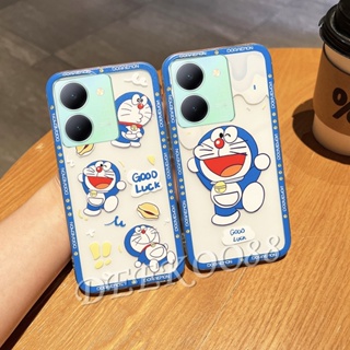 ใหม่ เคสโทรศัพท์มือถือ TPU นิ่ม ปิดด้านหลัง ลายการ์ตูนโดราเอมอนน่ารัก สําหรับ VIVO Y36 Y78 V27 V27e Y02A Y02T X90 Pro iQOO Z7 Z7x 5G 4G V27 Y36 2023