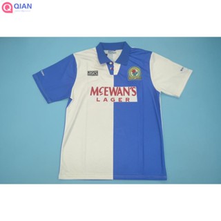 เสื้อกีฬาแขนสั้น ลายทีมชาติฟุตบอล Blackburn 94-95 ชุดเหย้า แบบแห้งเร็ว สไตล์เรโทร