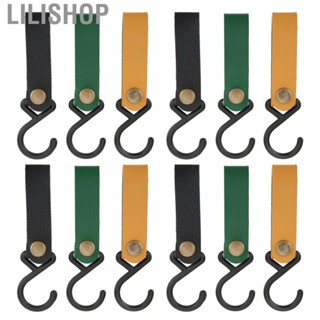 Lilishop Leather Strap Hangers PU Leather Leather Wall Hooks for Bedroom for Kitchen for Office