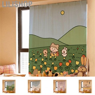 Lilishop Adhesive Curtain Cute Cartoon Pattern Hook and Loop Design Adhesive Blackout Curtains for Home Bedroom