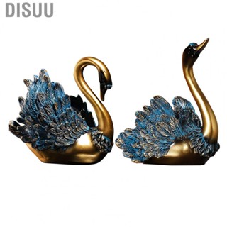 Disuu Swan Ornament  Swan Model Ornament Vivid Feather Resin Fine Workmanship  for Study