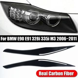 ⚡READYSTOCK⚡Headlight Eyelid Cover Carbon Fiber Eyebrow 1 pair Replacement Exterior