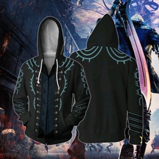 Ag เสื้อแจ็กเก็ตคอสเพลย์ แขนยาว มีซิป ลาย Devil May Cry 5 Nelo Angelo 3D แฟชั่น สําหรับทุกเพศ