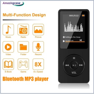 Amaz เครื่องเล่นเพลง Mp3 บลูทูธ แบบพกพา Mp4 วิทยุ Fm ปากกาบันทึก Mp3 บางพิเศษ สําหรับนักเรียน