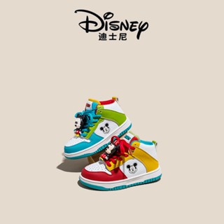 Disney รองเท้าผ้าใบลําลอง ข้อสูง ลายการ์ตูนดิสนีย์มิกกี้เมาส์ แฟชั่นฤดูใบไม้ผลิ และฤดูใบไม้ร่วง สําหรับเด็กผู้หญิง และเด็กผู้ชาย 2023