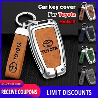 เคสกุญแจรถยนต์ หนังวัวแท้ โลหะผสมสังกะสี คุณภาพสูง สําหรับ Toyota Toyota รุ่น B raize Vios Fortuner Innova Corolla Altis Hiace Avanza Land Cruiser Hilux Camry Wigo RAV4 Revo Corolla Yaris Previa FJ Cruisertantu Alphard Prado Sienna Tundra Coaster GT86 Li