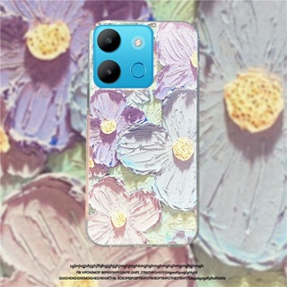 ใหม่ เคสป้องกันโทรศัพท์มือถือซิลิโคน TPU แบบนิ่ม ลายดอกไม้ สีม่วง สําหรับ Infinix Note 30 Pro VIP 30i Hot 30 Play NFC Smart 7 HD Plus 4G 5G