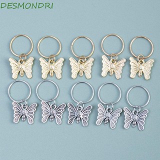 Desmondri 2~5 ชิ้น / เซต เดรดล็อก ลูกปัด เสน่ห์ เครื่องประดับผม ผีเสื้อ ผม ข้อมือ กรงเล็บ สีทอง สําหรับผู้หญิง