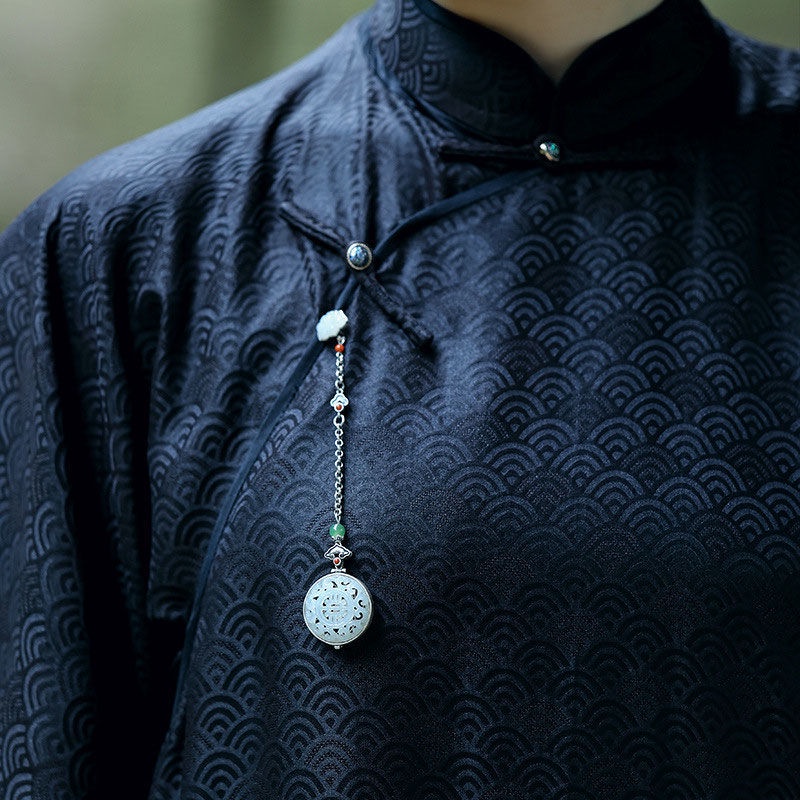 Miyan แห่งชาติอินเทรนด์สไตล์ S925 เงิน Cheongsam กดจี้เดิมประณีตจี้เข็มกลัด Hanfu ชาเสื้อผ้า Flow Retro จีนจี้เครื่องประดับผู้หญิง