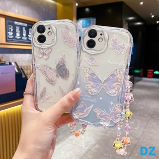 เคส iPhone 11 12 13 14 กรณีโทรศัพท์ซิลิโคนน่ารักพร้อมสร้อยข้อมือ TY2