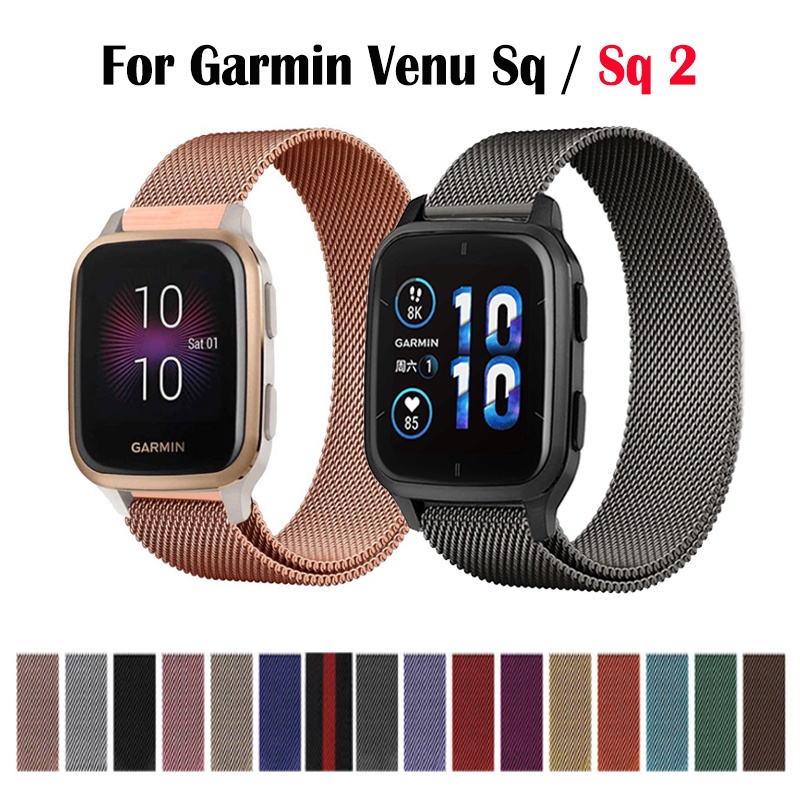 สาย Garmin Venu Sq 2 สายนาฬิกาข้อมือสแตนเลส For Garmin Venu Sq นาฬิกาสมาร์ท Strap For Garmin Venu Sq 2 Music Magnetic Loop สายเคเบิล