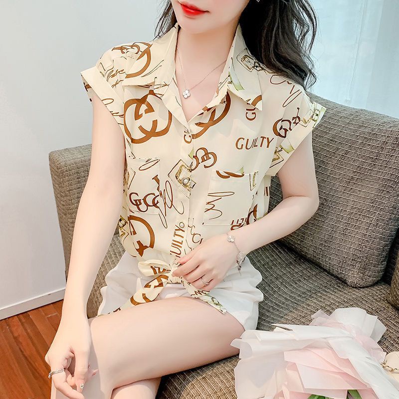 [Fashion Recommendation] เสื้อเชิ้ตแขนสั้น ผ้าชีฟอง ทรงหลวม พิมพ์ลาย สไตล์เกาหลี แฟชั่นฤดูร้อน สําหรับผู้หญิง