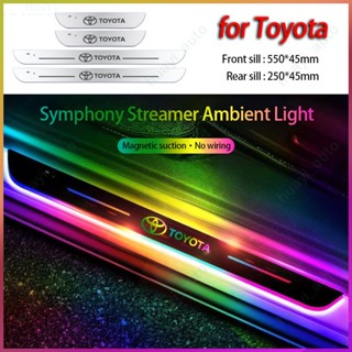 【Dynamic Upgrade】แผ่นกันรอยประตูรถยนต์ แบบไดนามิก ลาย Toyota Symphony Welcome Light สําหรับ Hilux Innova Corolla Cross Rush Calya Yaris Vios Avanza Raize Veloz