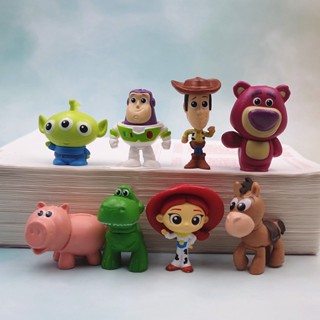 โมเดลฟิกเกอร์ อนิเมะ Toy Story Woody Buzz Lightyear Q Version ขนาด 3-5 ซม. ของเล่นสําหรับเด็ก 8 ชิ้น ต่อชุด