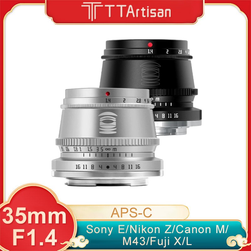 Ttartisan 35mm F1.4 APS-C เลนส์กล้องโฟกัสแมนนวล สําหรับกล้อง Sony E Fuji X M43 Canon EOS M R Nikon Z L