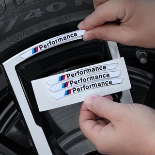 สติกเกอร์อลูมิเนียม ติดขอบดุมล้อรถยนต์ สําหรับ BMW M Performance 3 Series 5 Series 7 Series X1 X3 X4 X5