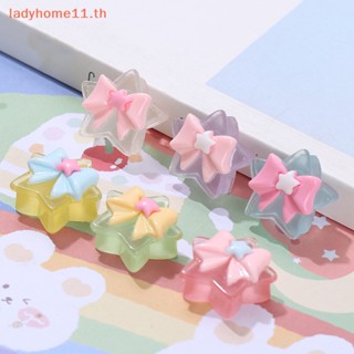 Onelady สติกเกอร์เรซิ่น รูปโบว์ ดาวห้าแฉก เรืองแสง ขนาดเล็ก DIY สําหรับตกแต่งกล่องของขวัญ แก้วน้ํา โทรศัพท์ รองเท้า 5 ชิ้น