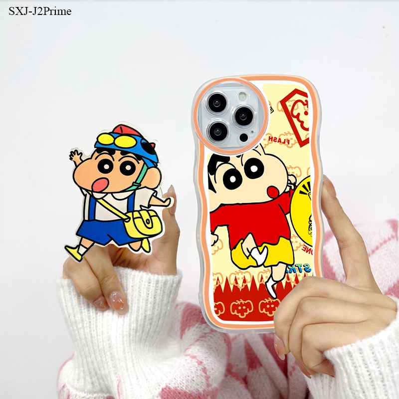 【With Free Holder】 Compatible With Samsung Galaxy J2 J4 J6 J7 J5 J3 Plus Prime Pro J4+ J6+ Core 2015 2016 2017 2018 เคสซัมซุง สำหรับ Case Crayon Shin new เคสโทรศัพท์ Full Soft Clear Shockproof Shell